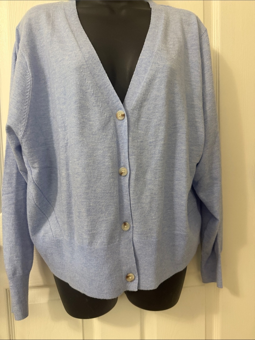 a new day Light Blue V-Neck Button Cardigan